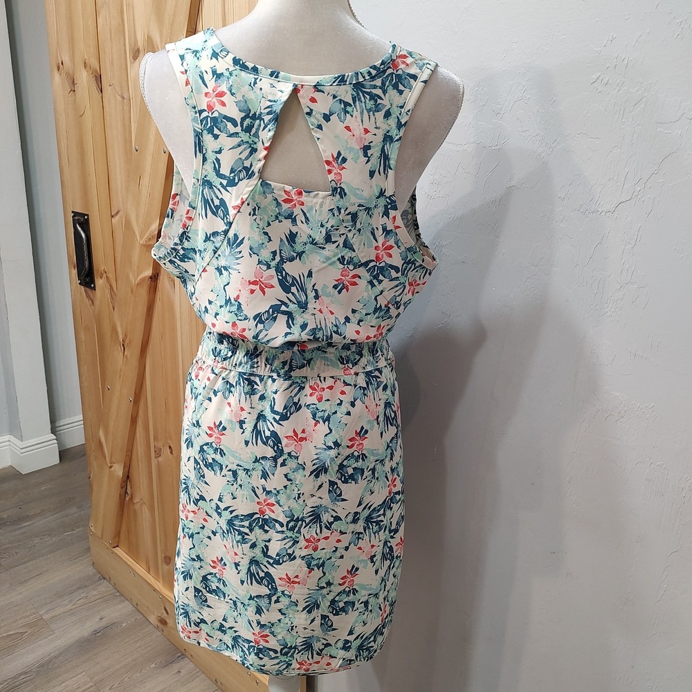 Ocean Coast Women Tropical Sleeveless Dress Coverup Sz XL Drawstring Pockets - Picture 2 of 7